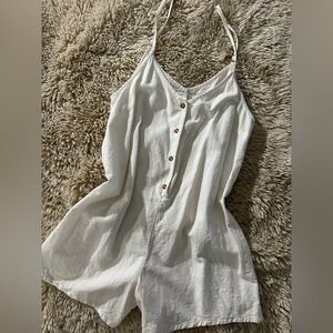 Rhythm White Sleeveless Romper
